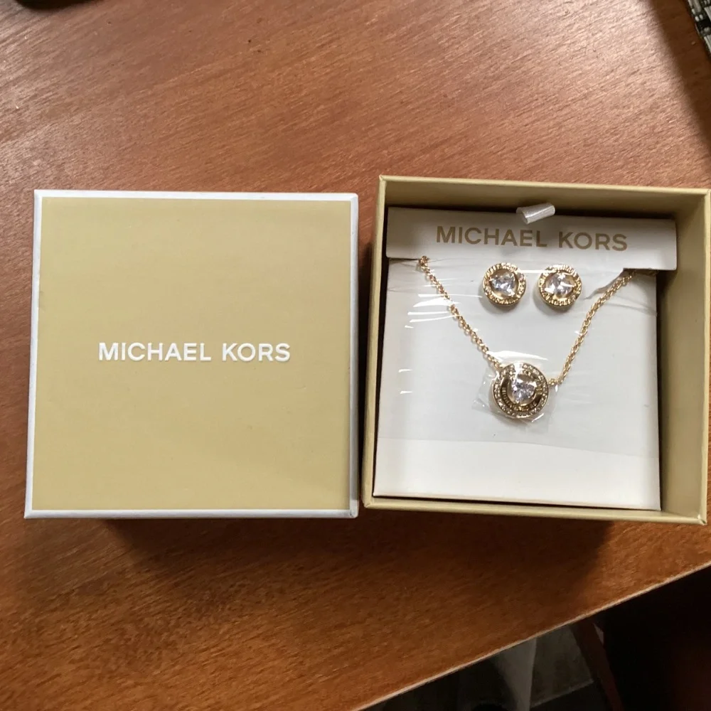 Michael Kors Jewelry Set Necklace and Earrings New in Box